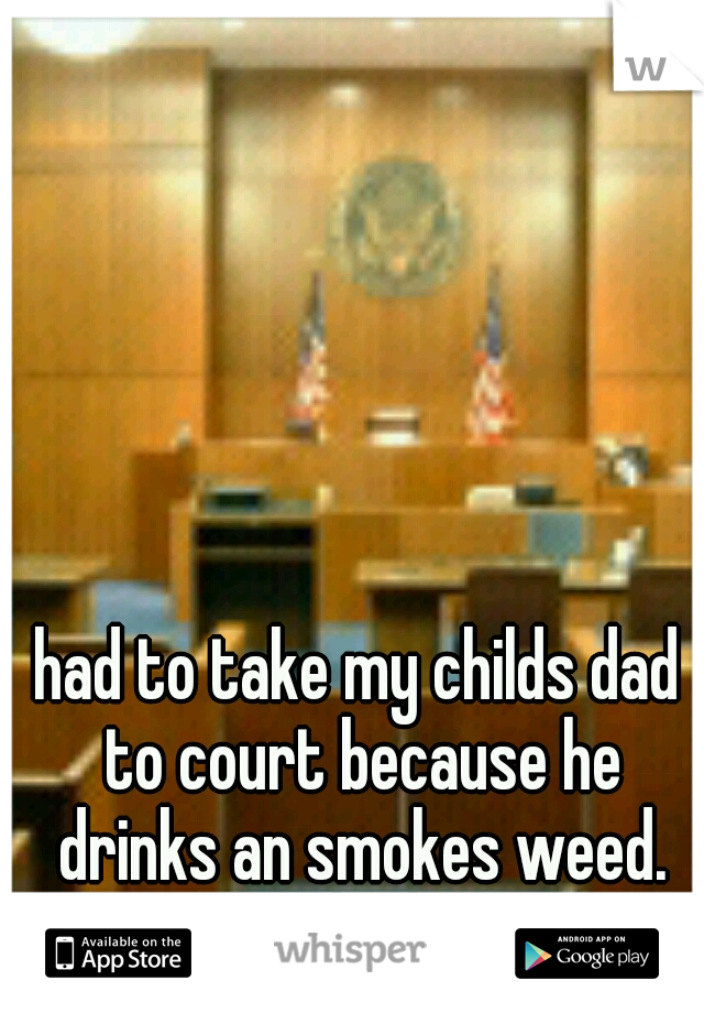 had to take my childs dad to court because he drinks an smokes weed. am i a bad mum