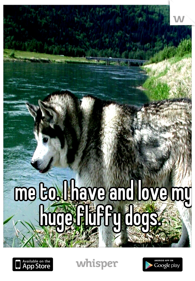 me to. I have and love my huge fluffy dogs.
