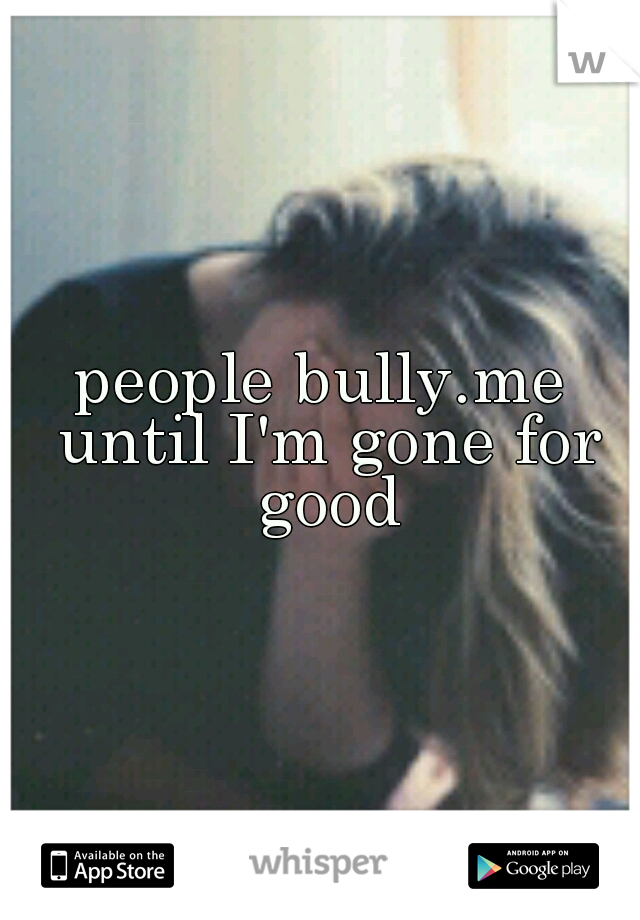 people bully.me until I'm gone for good