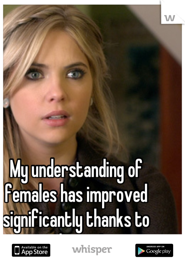 My understanding of females has improved significantly thanks to whisper! 