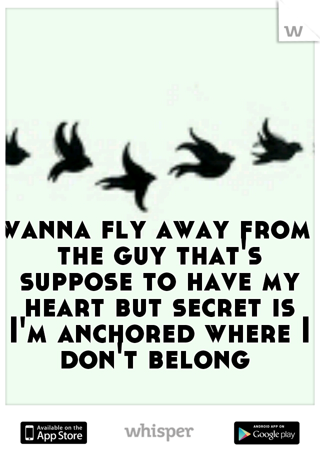 wanna fly away from the guy that's suppose to have my heart but secret is I'm anchored where I don't belong 