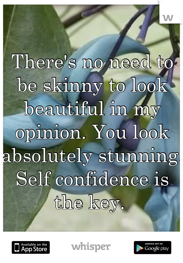 There's no need to be skinny to look beautiful in my opinion. You look absolutely stunning. Self confidence is the key. 