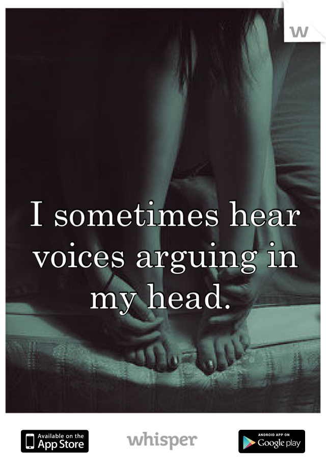 I sometimes hear voices arguing in my head. 