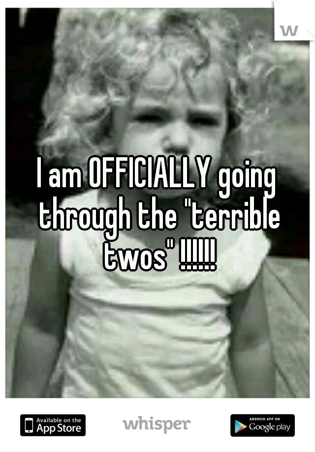 I am OFFICIALLY going through the "terrible twos" !!!!!!