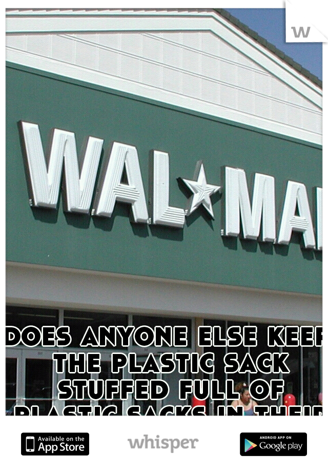 does anyone else keep the plastic sack stuffed full of plastic sacks in their house