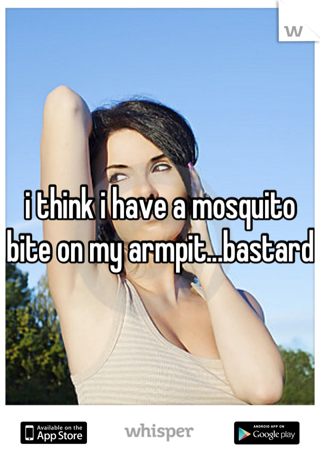 i think i have a mosquito bite on my armpit...bastard