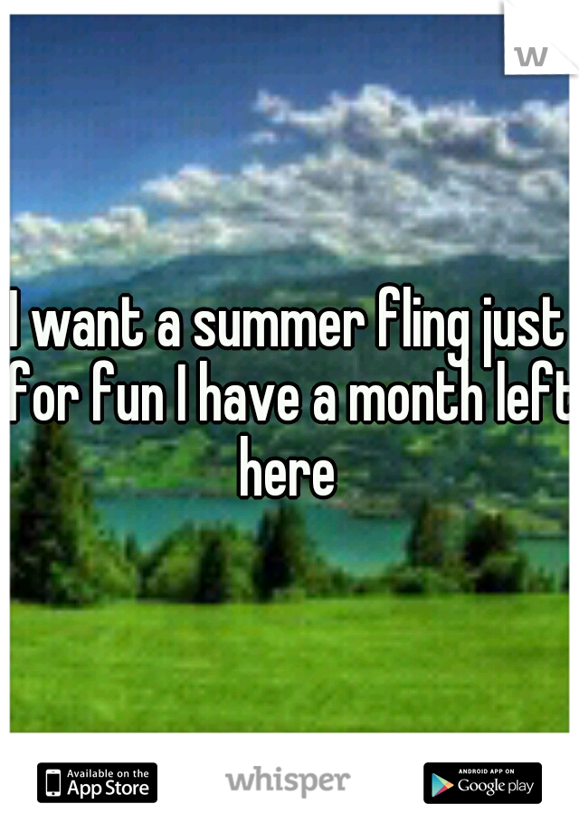 I want a summer fling just for fun I have a month left here 