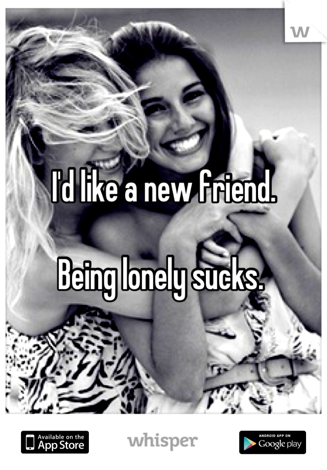 I'd like a new friend. 

Being lonely sucks. 