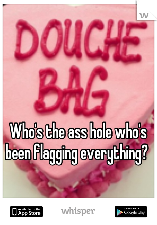 Who's the ass hole who's been flagging everything? 