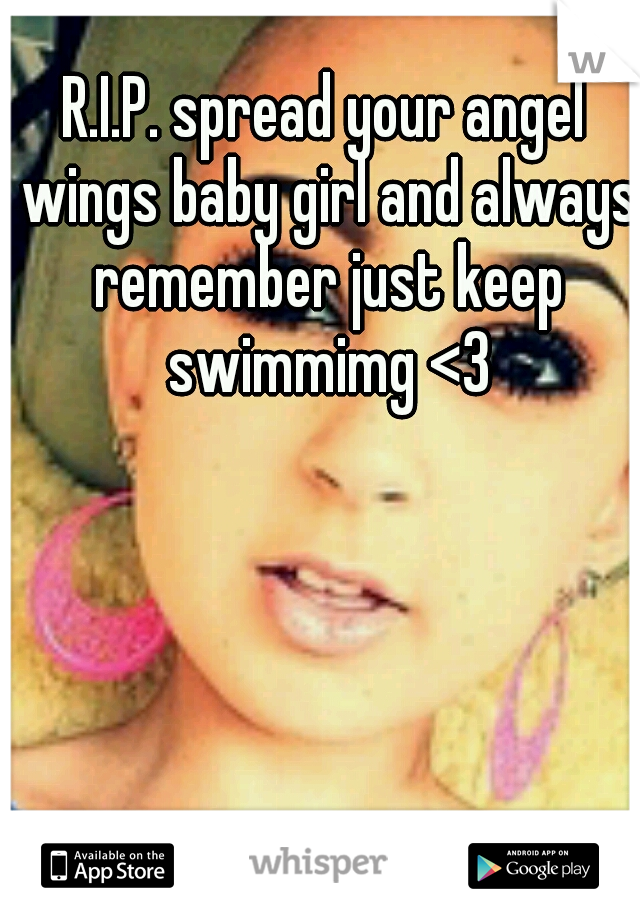 R.I.P. spread your angel wings baby girl and always remember just keep swimmimg <3