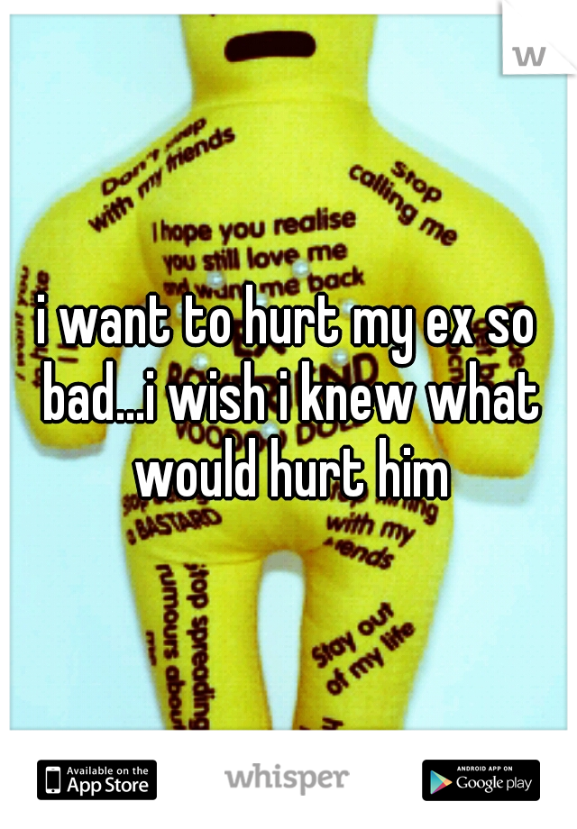 i want to hurt my ex so bad...i wish i knew what would hurt him