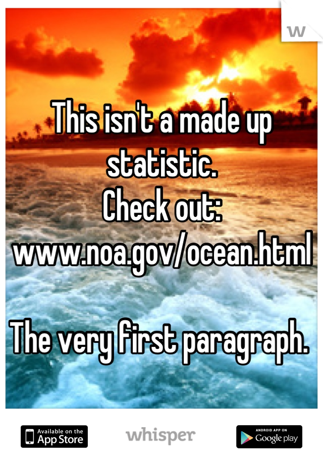 This isn't a made up statistic. 
Check out: 
www.noa.gov/ocean.html

The very first paragraph. 