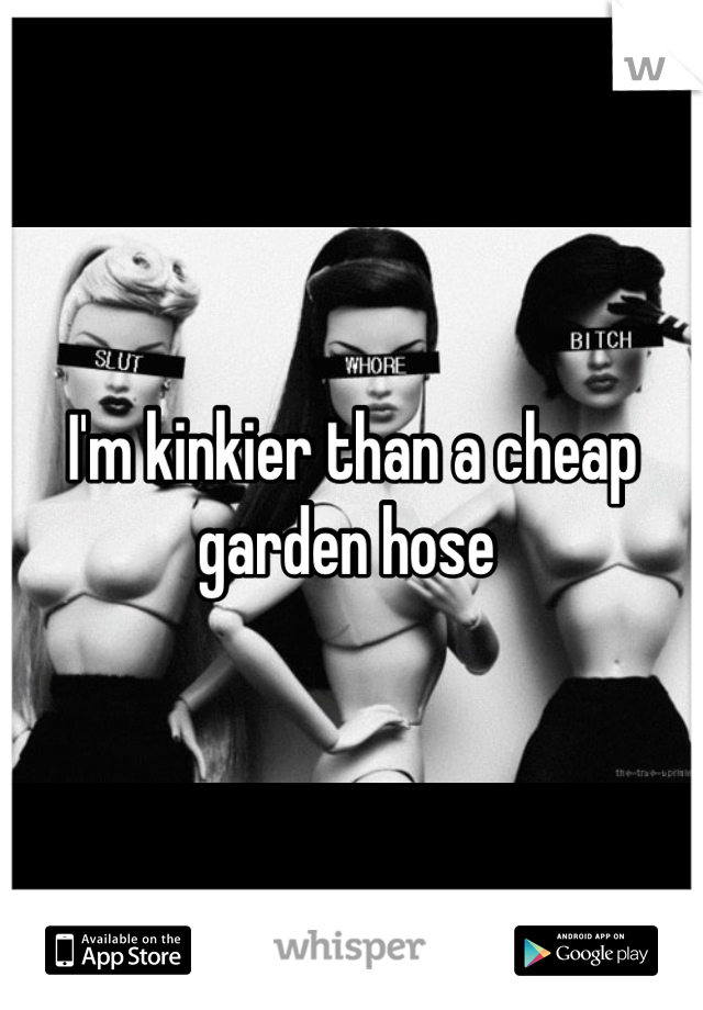 I'm kinkier than a cheap garden hose 