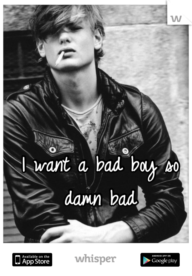 I want a bad boy so damn bad