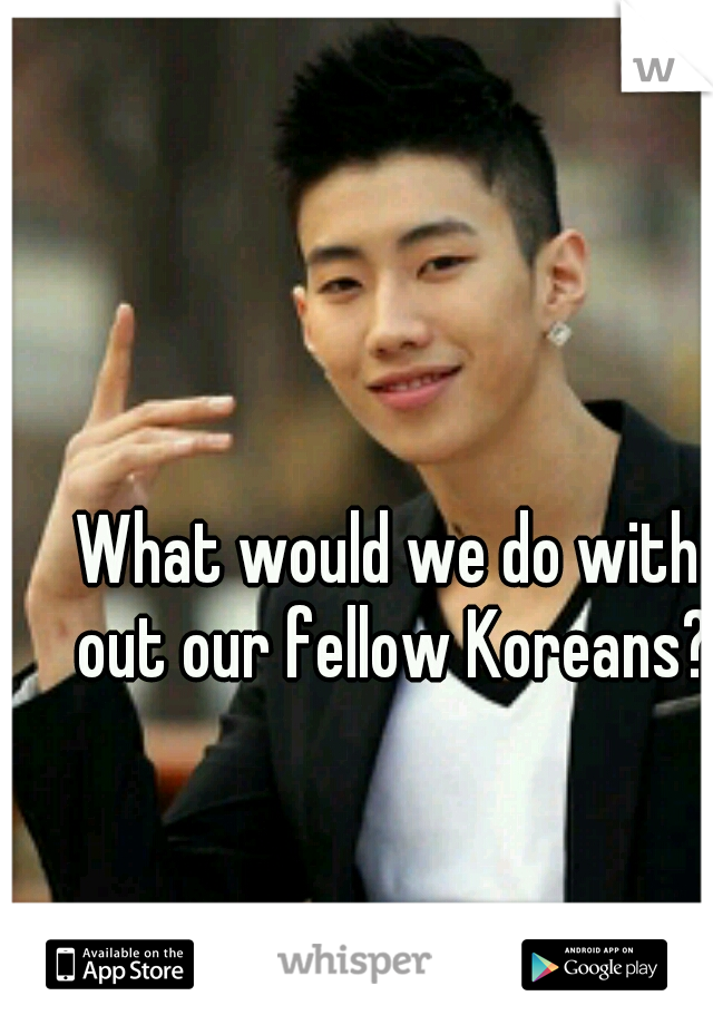 What would we do with out our fellow Koreans?