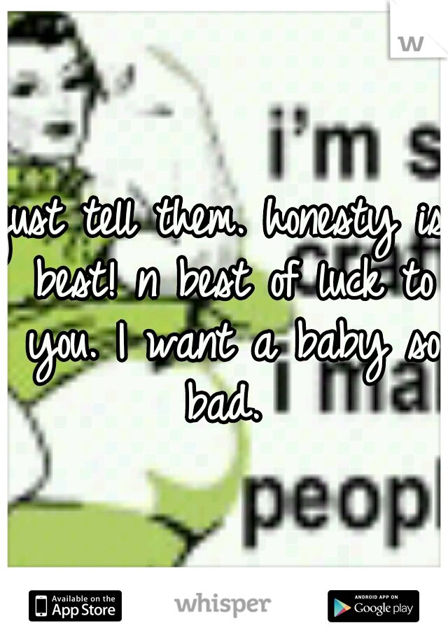 just tell them. honesty is best! n best of luck to you. I want a baby so bad. 
