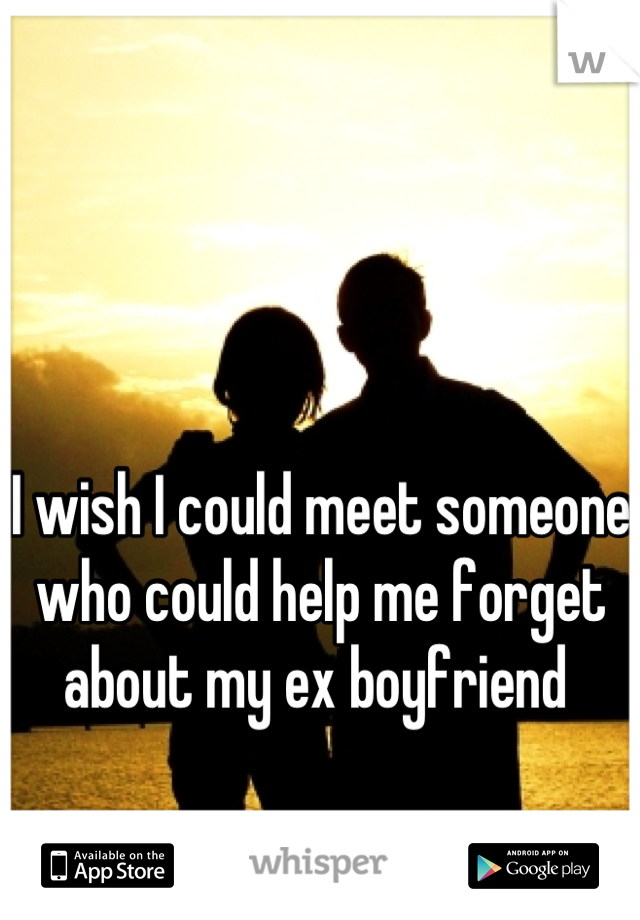 I wish I could meet someone who could help me forget about my ex boyfriend 