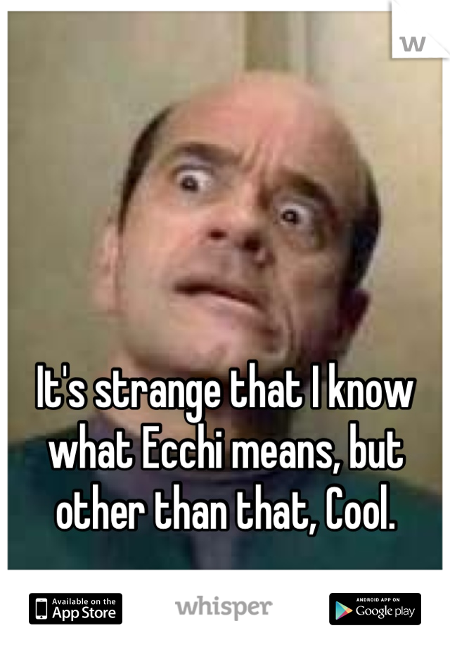 It's strange that I know what Ecchi means, but other than that, Cool.
