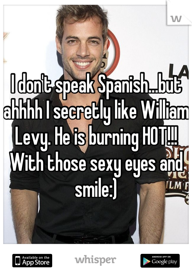 I don't speak Spanish...but ahhhh I secretly like William Levy. He is burning HOT!!! With those sexy eyes and smile:)