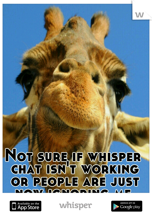 Not sure if whisper chat isn't working or people are just now ignoring me.