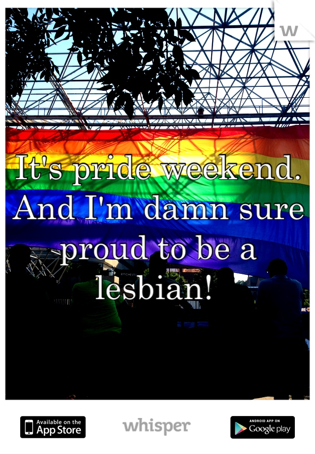 It's pride weekend. And I'm damn sure proud to be a lesbian! 