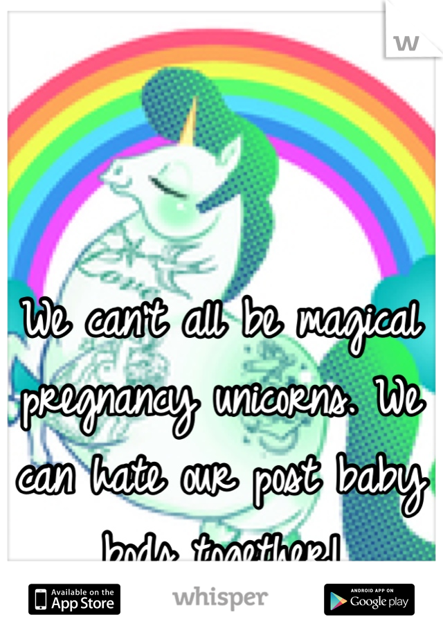 We can't all be magical pregnancy unicorns. We can hate our post baby bods together!