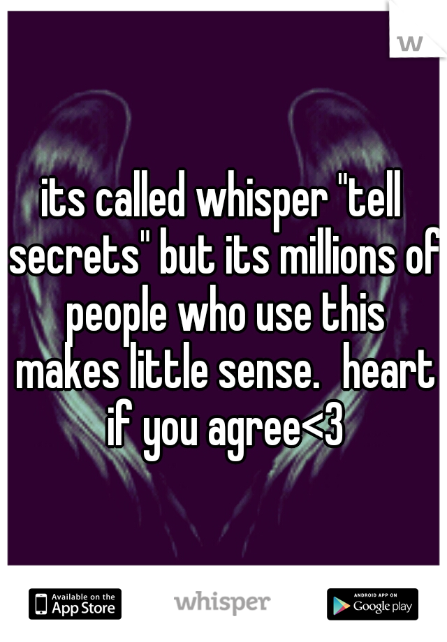 its called whisper "tell secrets" but its millions of people who use this makes little sense.
heart if you agree<3