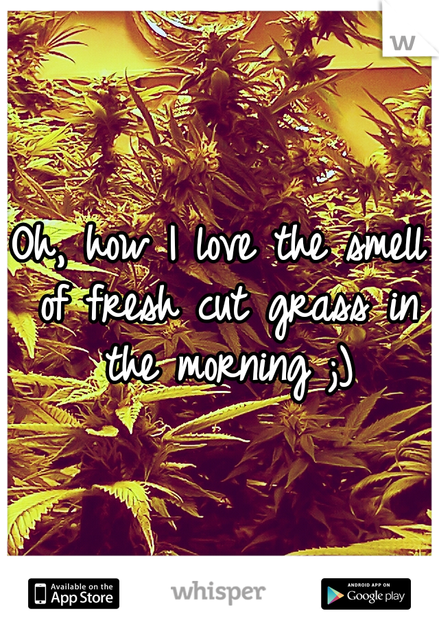 Oh, how I love the smell of fresh cut grass in the morning ;)