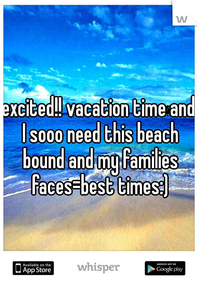 excited!! vacation time and I sooo need this beach bound and my families faces=best times:)
