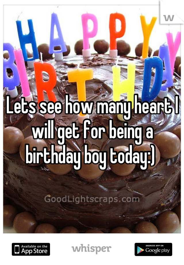 Lets see how many heart I will get for being a birthday boy today:) 