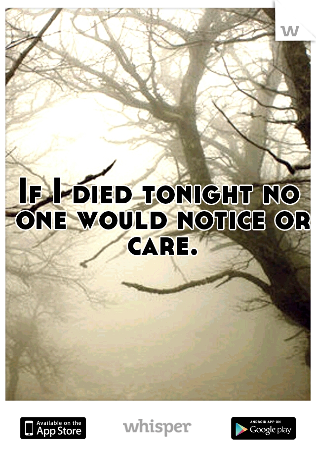 If I died tonight no one would notice or care.