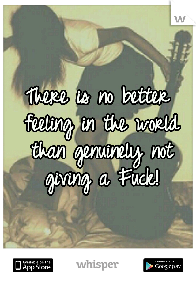 There is no better feeling in the world than genuinely not giving a Fuck!