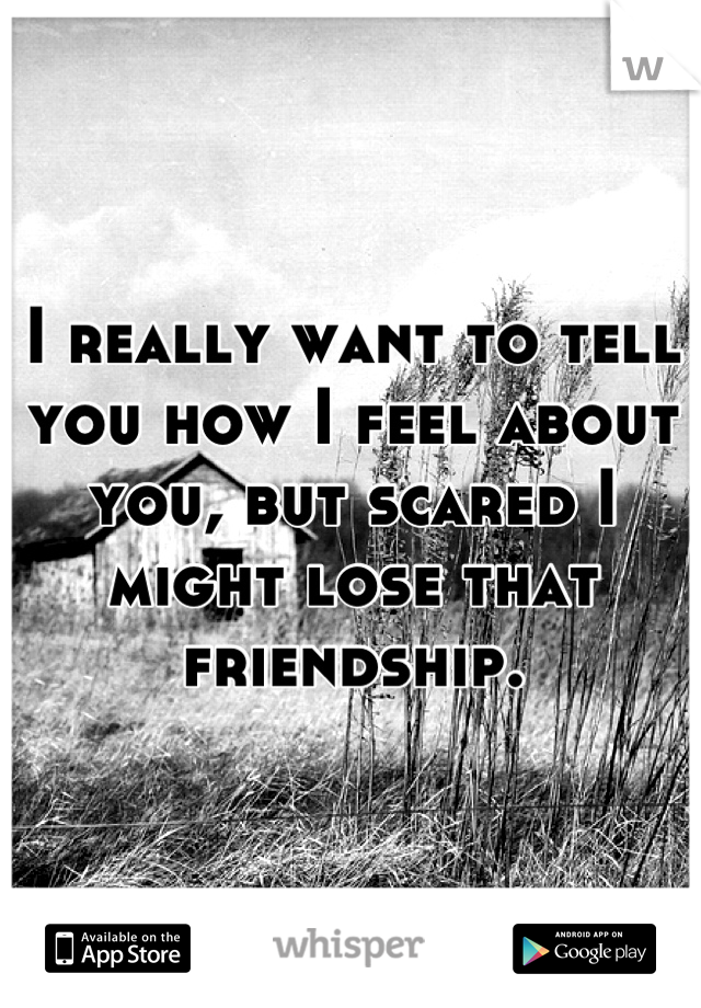 I really want to tell you how I feel about you, but scared I might lose that friendship.