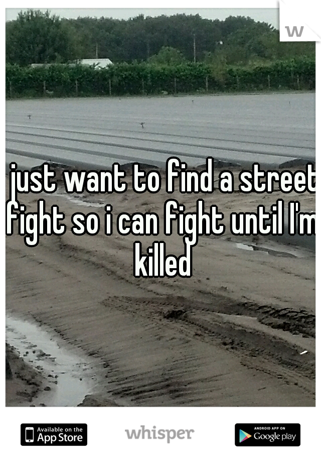 I just want to find a street fight so i can fight until I'm killed