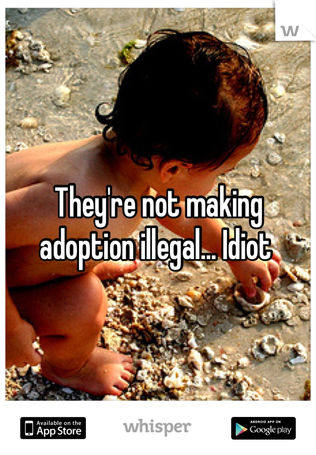 They're not making adoption illegal... Idiot 