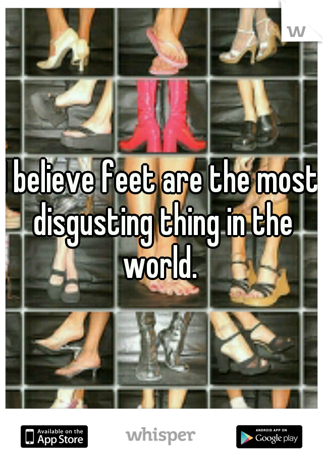 I believe feet are the most disgusting thing in the world. 