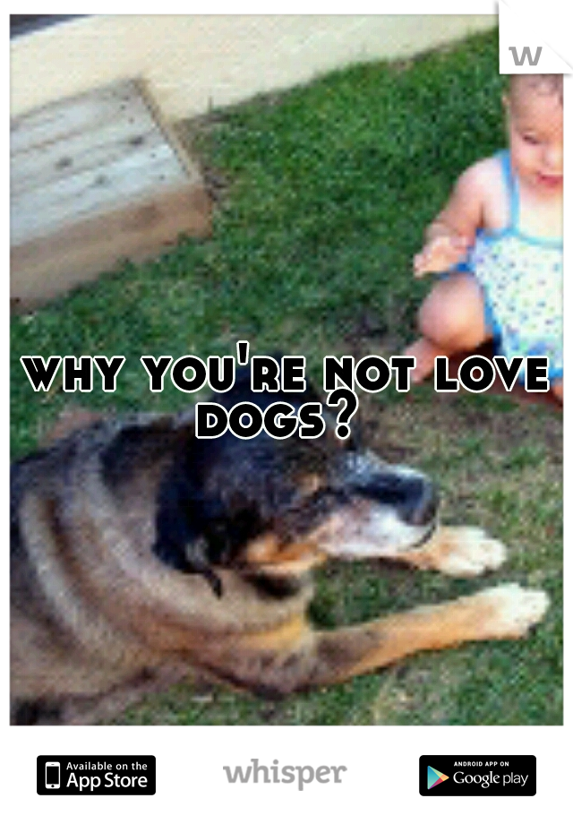 why you're not love dogs?
 