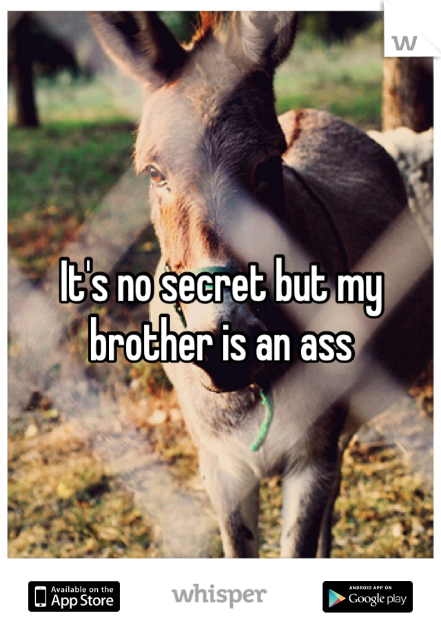 It's no secret but my 
brother is an ass