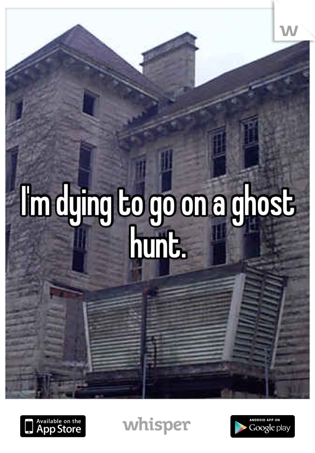 I'm dying to go on a ghost hunt.