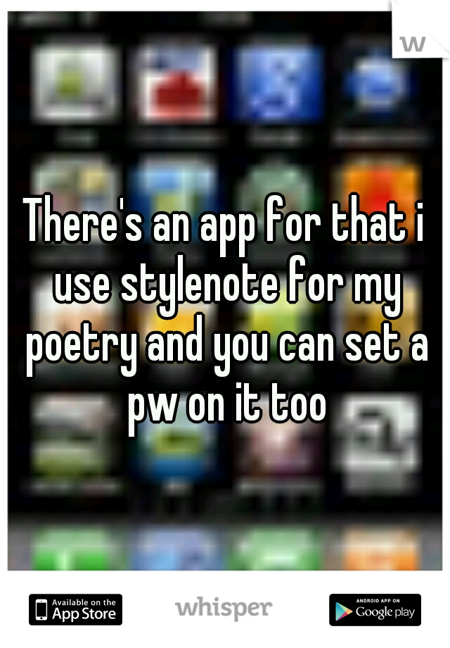 There's an app for that i use stylenote for my poetry and you can set a pw on it too