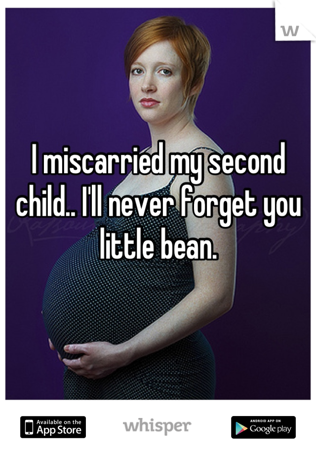 I miscarried my second child.. I'll never forget you little bean.

