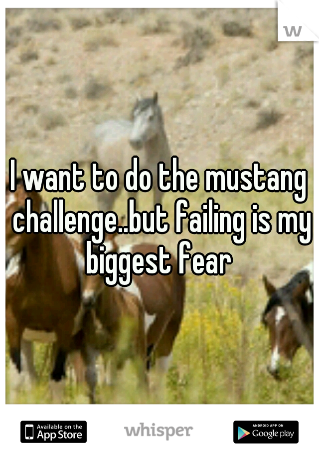 I want to do the mustang challenge..but failing is my biggest fear 
