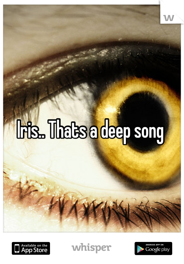 Iris.. Thats a deep song 