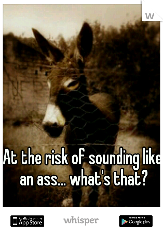 At the risk of sounding like an ass... what's that?