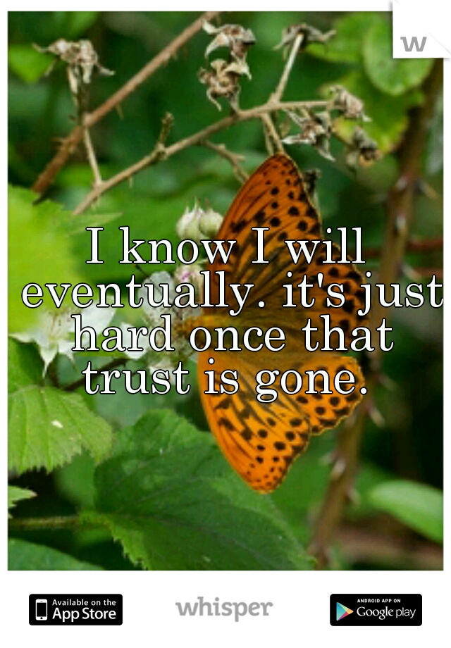 I know I will eventually. it's just hard once that trust is gone. 