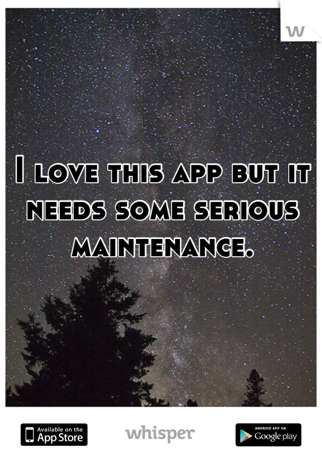 I love this app but it needs some serious maintenance.