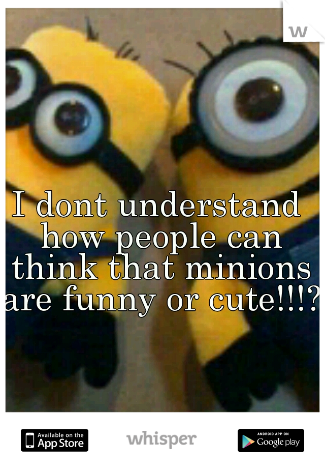 I dont understand how people can think that minions are funny or cute!!!?