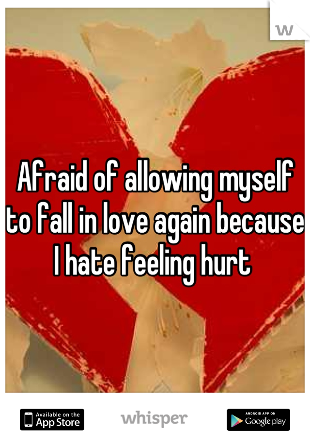 Afraid of allowing myself to fall in love again because I hate feeling hurt 