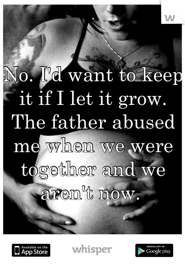 No. I'd want to keep it if I let it grow. The father abused me when we were together and we aren't now. 