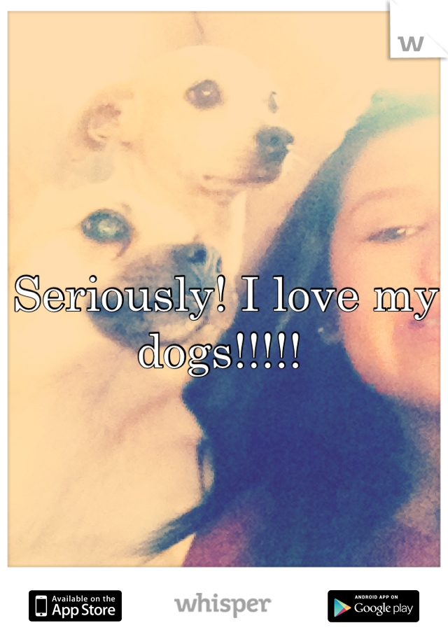 Seriously! I love my dogs!!!!! 